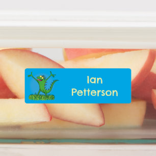 Étiquettes Funny vert animé lézard d'iguane personnalisé