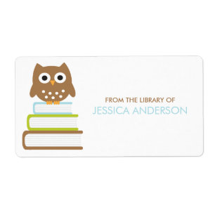 Étiquettes futés d'ex-libris de hibou