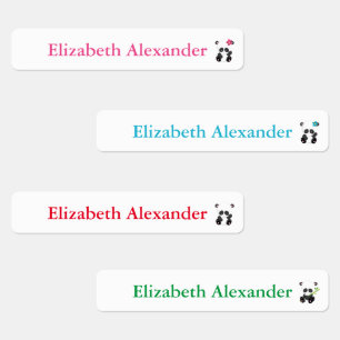 Étiquettes Garde d'enfants Cute Panda Bear