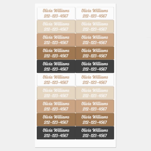 Étiquettes Garderie étanche Retour à l'école Nom de la fille (Feuille)