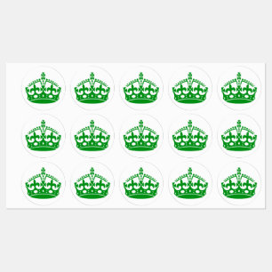 Étiquettes Gardez le calme vert couronne