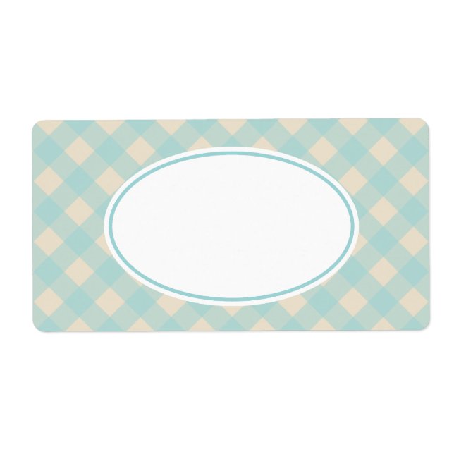 Étiquettes Gingham Aqua Vintage (Devant)
