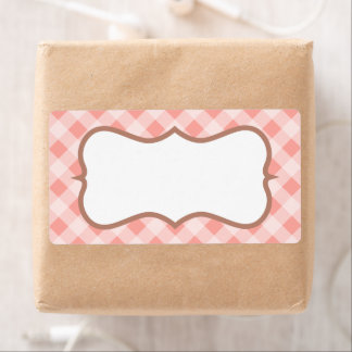 Étiquettes Gingham Rose Clair