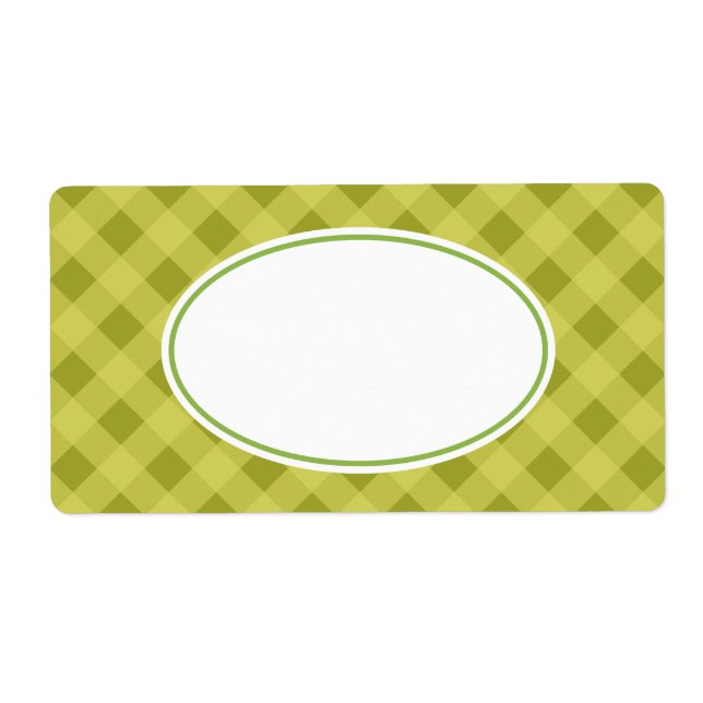 Étiquettes Gingham Vert (Devant)
