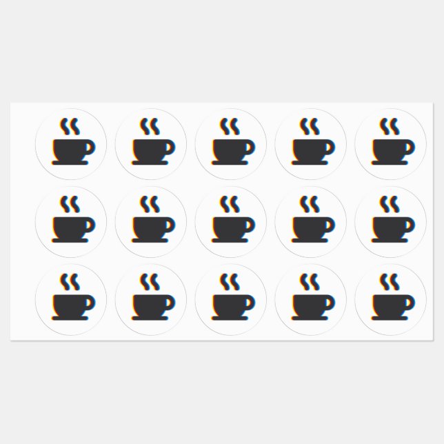 Étiquettes Glitch à café (Feuille)