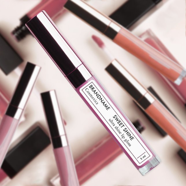 Étiquettes Gloss Lip Rose simple Parties scintillant or produ (Créateur téléchargé)