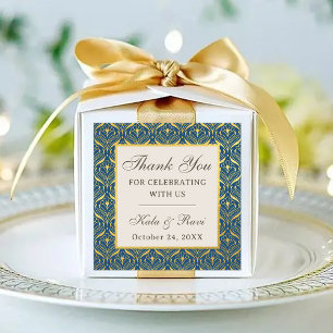 Étiquettes Gold Art Déco Floral Return Cadeau Favoriser