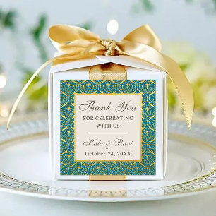 Étiquettes Gold Art Déco Floral Return Cadeau Favoriser