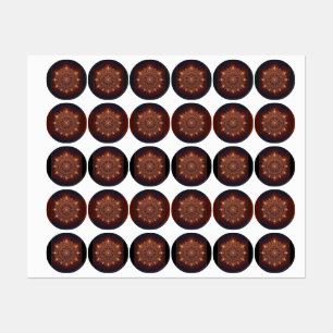 Étiquettes Golden Diwali Mandala - Lumière dans et autour