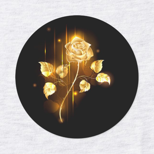 Étiquettes Golden rose ( gold rose ) (Design 1)