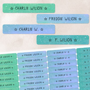 Étiquettes Gradient Vert Bleu Couleur Codé étanche Nom