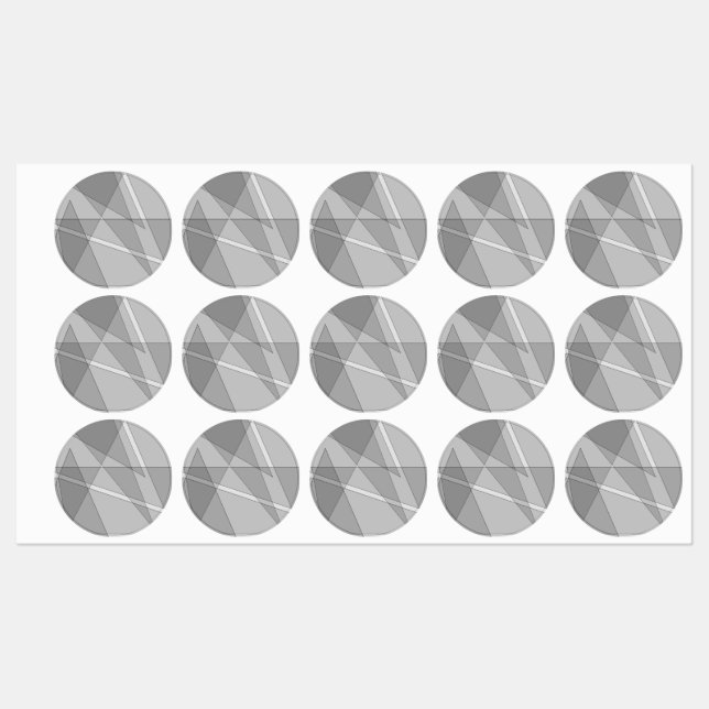 Étiquettes Gris Géométrique  (Feuille)