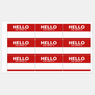 Étiquettes Hello my name is - red black blue - Employee