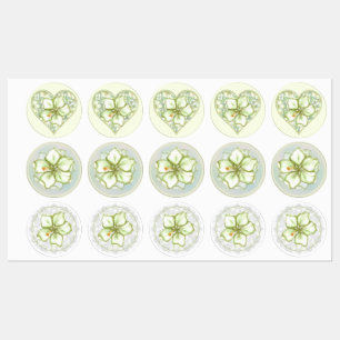 Étiquettes Hibiscus & dentelle BLANC