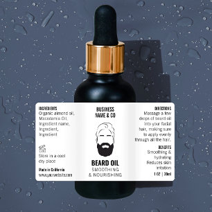 Étiquettes Huile de barbe minimaliste 1 OZ Bouteille Étiquett