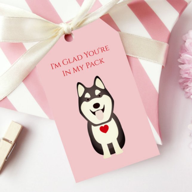 Étiquettes Husky, Saint-Valentin Chien, Saint-Vale (Créateur téléchargé)