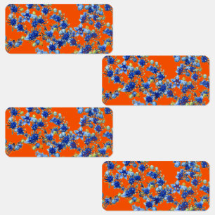 Étiquettes Hydrangea orange et bleu