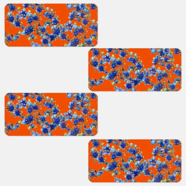 Étiquettes Hydrangea orange et bleu (Groupe)