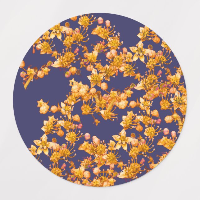 Étiquettes Hydrangea Orange et Navy (Design 3)
