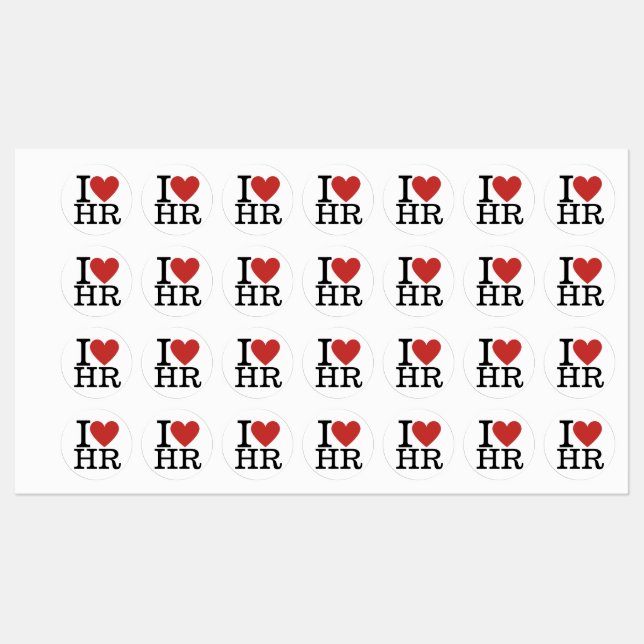 Étiquettes I ❤️ Love HR (Département RH) (Feuille)