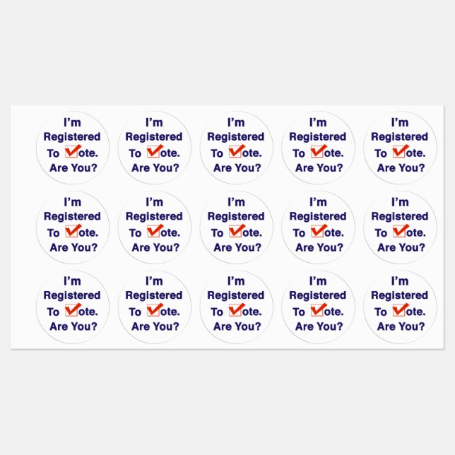 Étiquettes I’m Registered to Vote 2024 (Feuille)