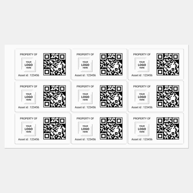 Étiquettes ID de l'actif de code QR Style d'étiquette de prop (Feuille)