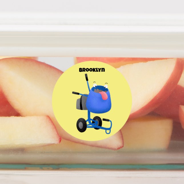 Étiquettes Illustration amusante du mélangeur de ciment bleu (Apposé)