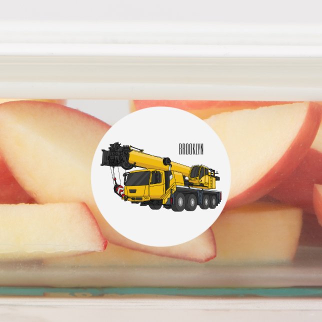 Étiquettes Illustration de camion de grue (Apposé)