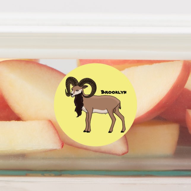 Étiquettes Illustration de chèvre de Mouflon (Apposé)