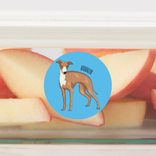 Étiquettes illustration de dessin animé de chien Greyhound