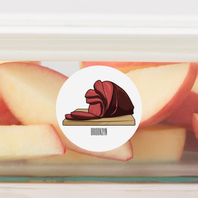 Étiquettes Illustration de dessin animé de jambon  (Apposé)