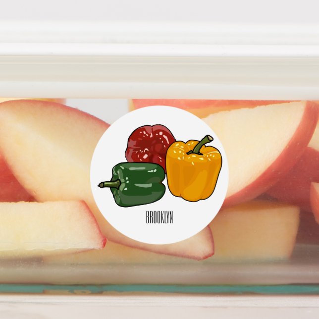 Étiquettes Illustration de dessin de Capsicum (Apposé)