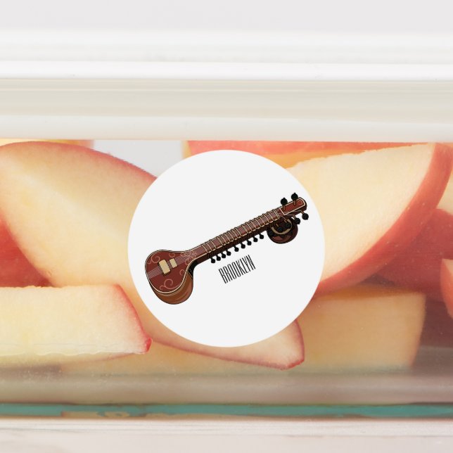 Étiquettes Illustration de dessin de Sitar (Apposé)