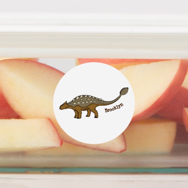 Étiquettes Illustration de dinosaure blindé Ankylosaurus (Apposé)