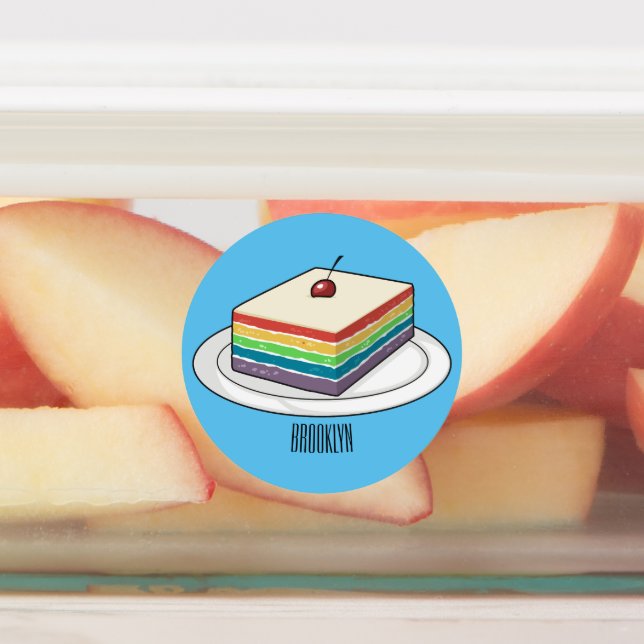 Étiquettes Illustration de gâteau arc-en-ciel (Apposé)