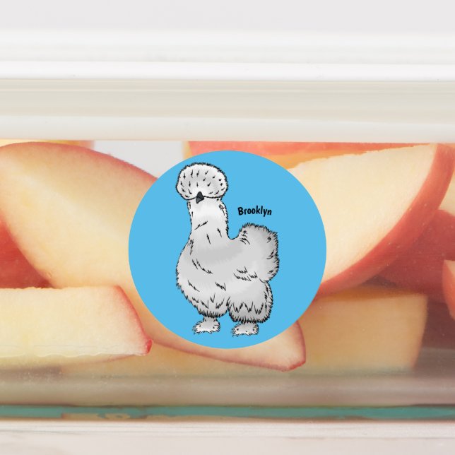 Étiquettes Illustration de la caricature du poulet Silkie (Apposé)