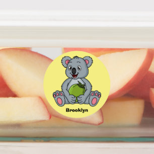 Étiquettes Illustration de la koala de Cute et de la noix de 