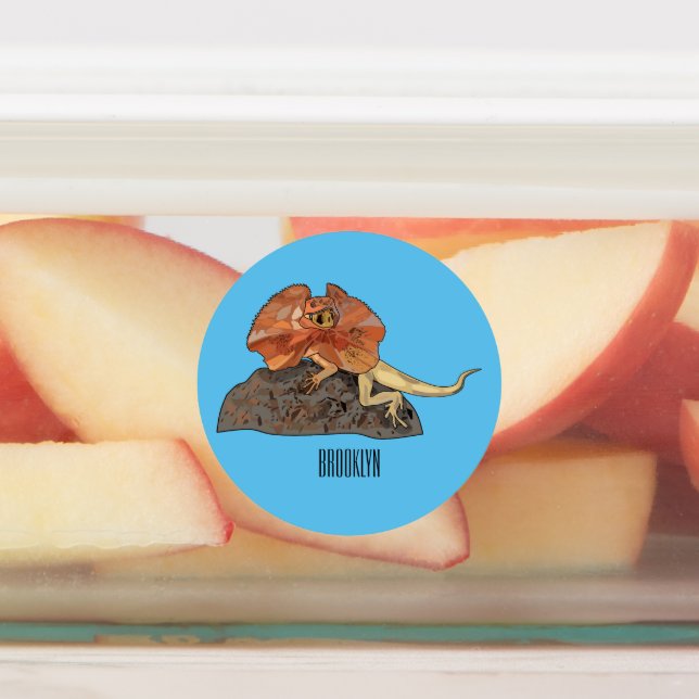 Étiquettes Illustration de lézard à col frisé (Apposé)