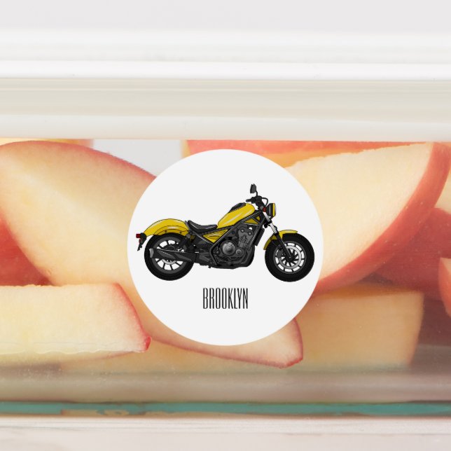 Étiquettes Illustration de moto Cruiser (Apposé)