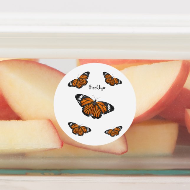 Étiquettes Illustration de papillon monarque (Apposé)