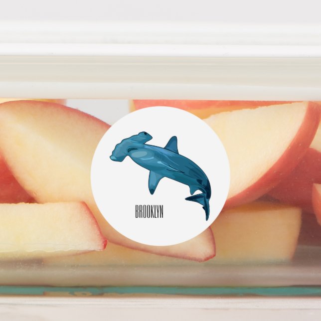 Étiquettes Illustration de requin marteau (Apposé)