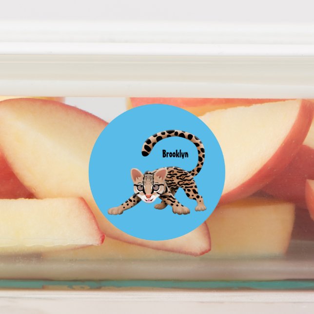 Étiquettes Illustration d'ocelot mignon (Apposé)