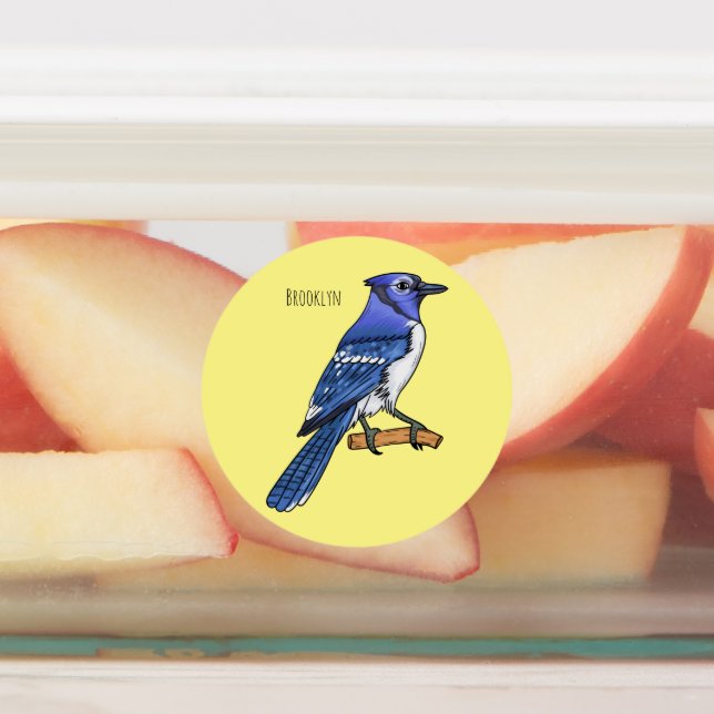 Étiquettes Illustration d'oiseau de jay bleu (Apposé)