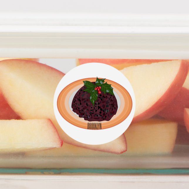 Étiquettes Illustration du pudding de Noël (Apposé)