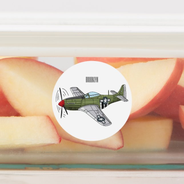 Étiquettes Illustration d'un avion militaire (Apposé)