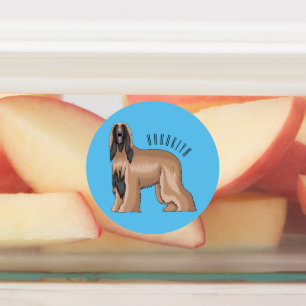 Étiquettes Illustration d'un chien hound afghan