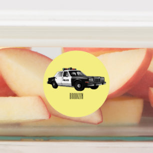 Étiquettes Illustration d'une voiture de police
