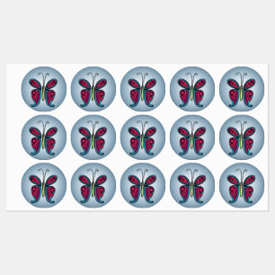 Étiquettes Illustration Papillon Colorée