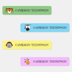 Étiquettes Illustrations d'animaux Safari d'école personnalis