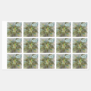 Étiquettes Imaginaire floral Fleur fractale moderne W. Texte